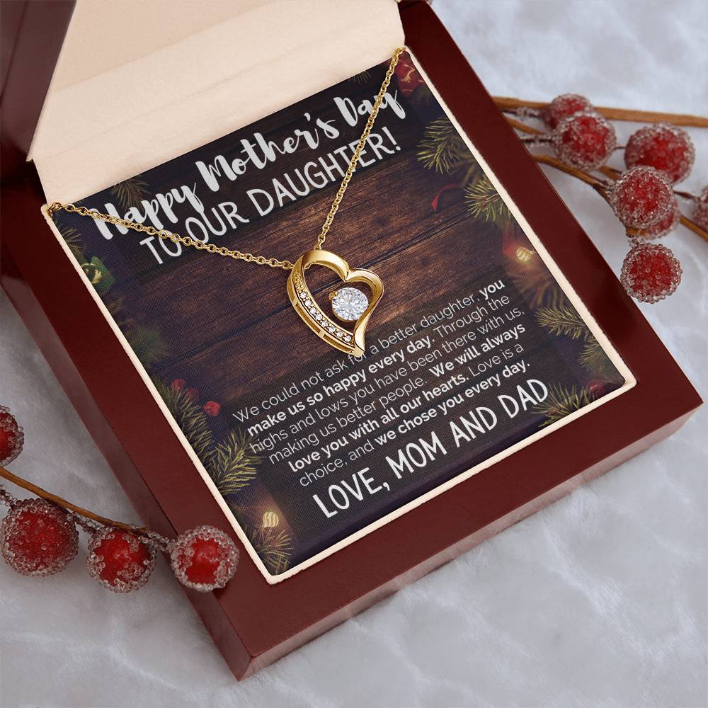 To Our Amazing Daughter Necklace Happy Mother's Day To Your Daughter Jewelry Love Mom And Dad Forever Love Necklace