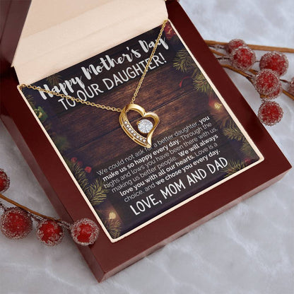 To Our Amazing Daughter Necklace Happy Mother's Day To Your Daughter Jewelry Love Mom And Dad Forever Love Necklace