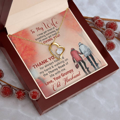 To My Wife Grumpy Old Husband Anniversary Gift For Wife Birthday Gift For Wife Gift For Wife Necklace For Wife Gift For Wife Birthday Forever Love Necklace
