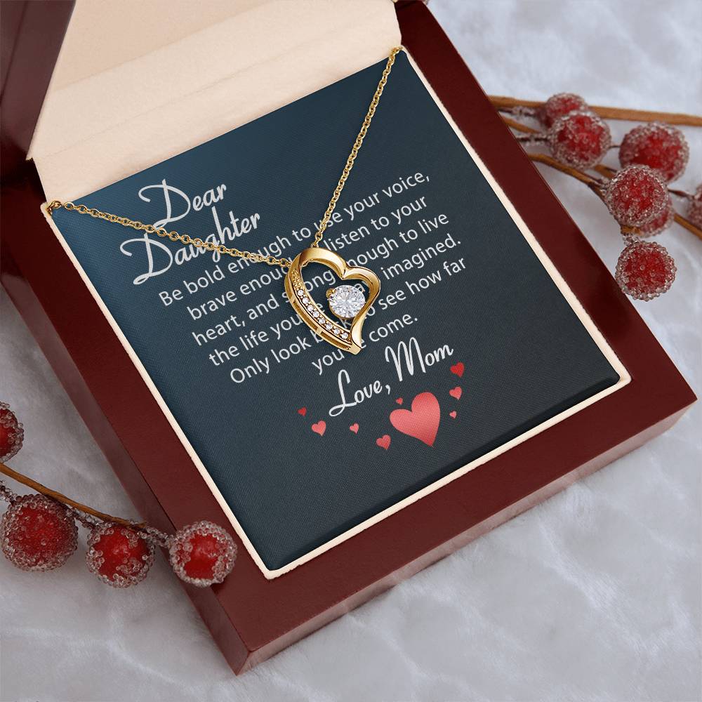 Dear Daughter Necklace Love Your Mom Daughter Mother's Day Gift To My Daughter Necklace From Mom Dad Grown Up Daughter Gift From Mom Forever Love Necklace