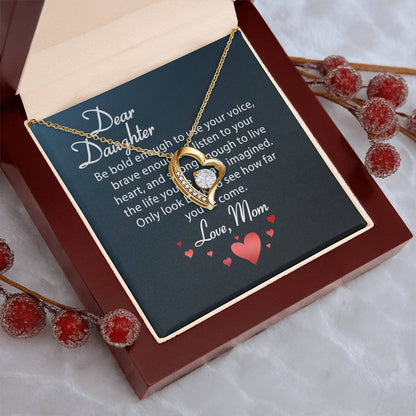 Dear Daughter Necklace Love Your Mom Daughter Mother's Day Gift To My Daughter Necklace From Mom Dad Grown Up Daughter Gift From Mom Forever Love Necklace