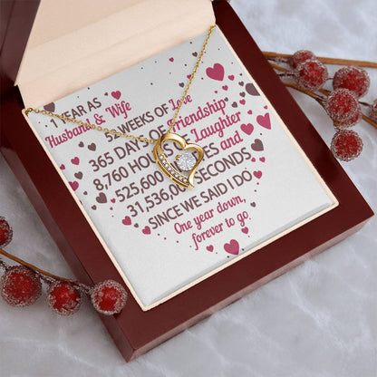 1st Anniversary Gift For Husband And Wife 1st Anniversary Gifts Forever Love Necklace