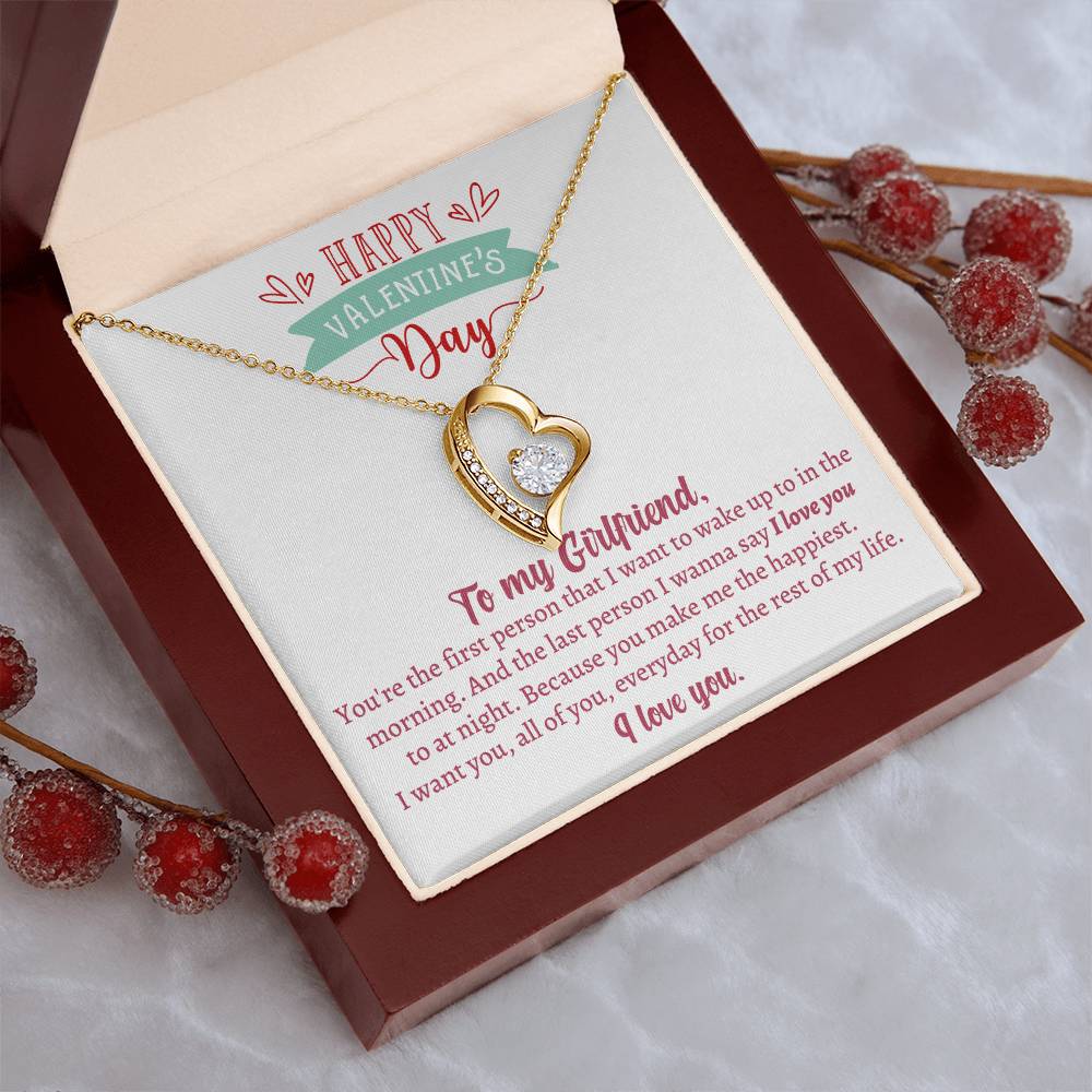 Valentine's Gift For Girlfriend You're The First Person That I Want To Wake Up To In The Morning 1 Forever Love Necklace