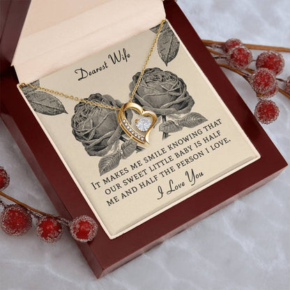 Dear Wife It Makes Me Smile Knowing That Our Sweet Little Baby Forever Love Necklace