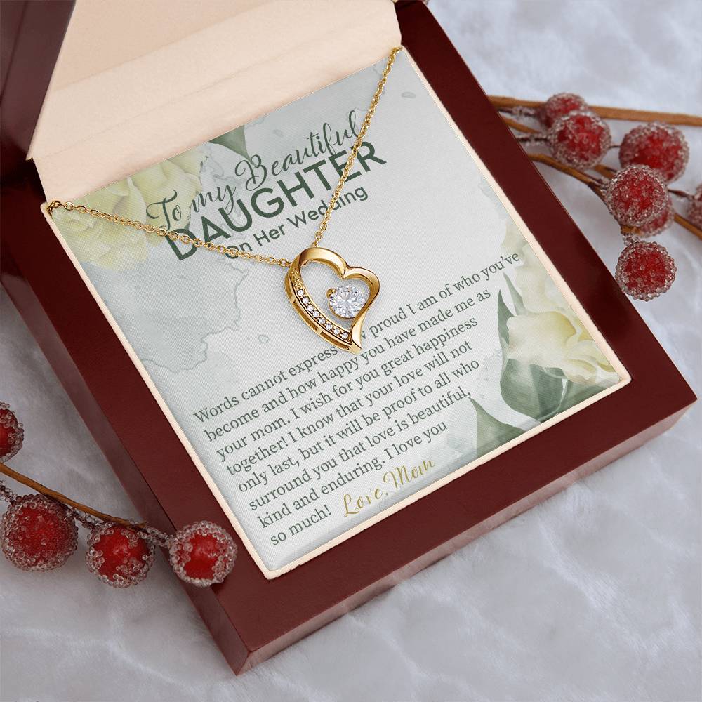 Gift For Daughter On Wedding Day From Mother Wedding Necklace Gift To Daughter Bride Gift From Mom To Daughter On Wedding Day Bride Forever Love Necklace