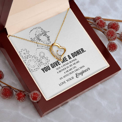 You Give Me A Heart Boner An Affection Erection Funny & Sarcastic Love For Her Forever Love Necklace