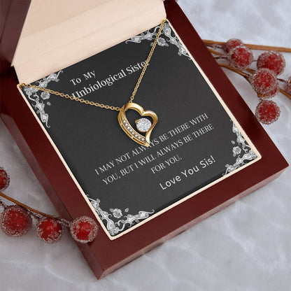 Unbiological Sister Friends Forever Heart Necklace Forever Love Necklace