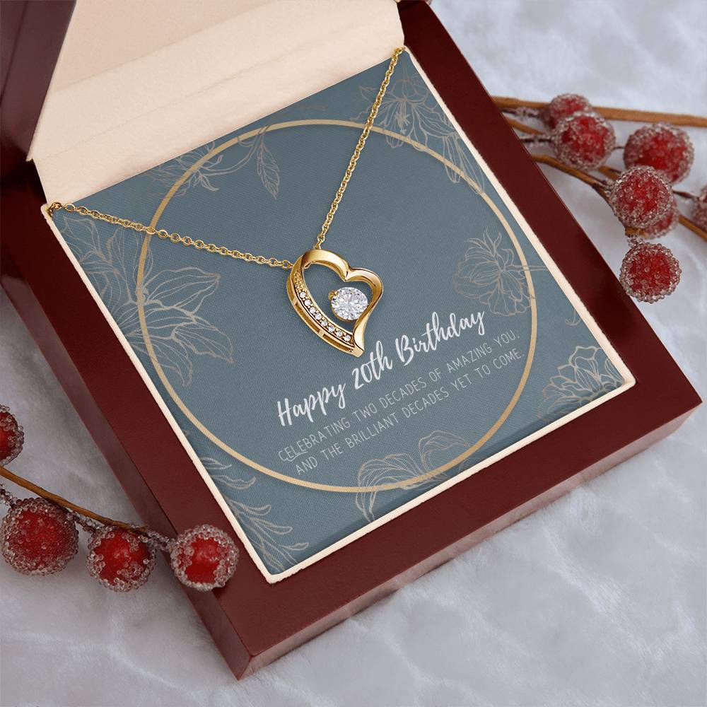 20th Birthday Gifts For Women Necklace For Her 2 Decade Jewelry 20 Years Old 20th Birthday Gift Necklace Forever Love Necklace
