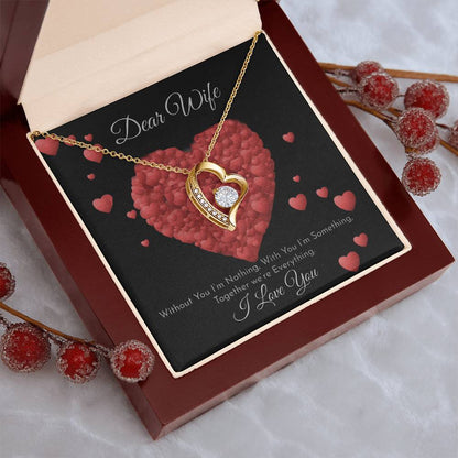 Dear Wife - I Love You - 925 Sterling Silver Pendant Forever Love Necklace