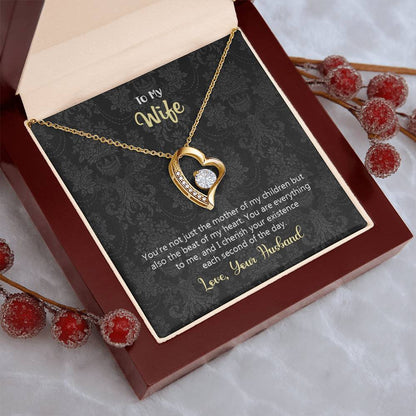To My Wife Anniversary Gift Heart Necklace Forever Love Necklace