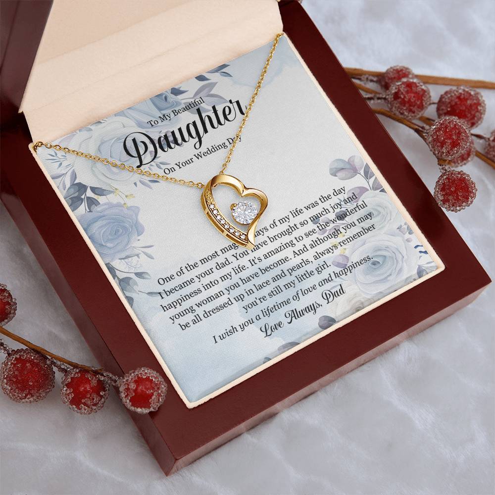Wedding Day Gift To My Beautiful Daughter Forever Love Necklace