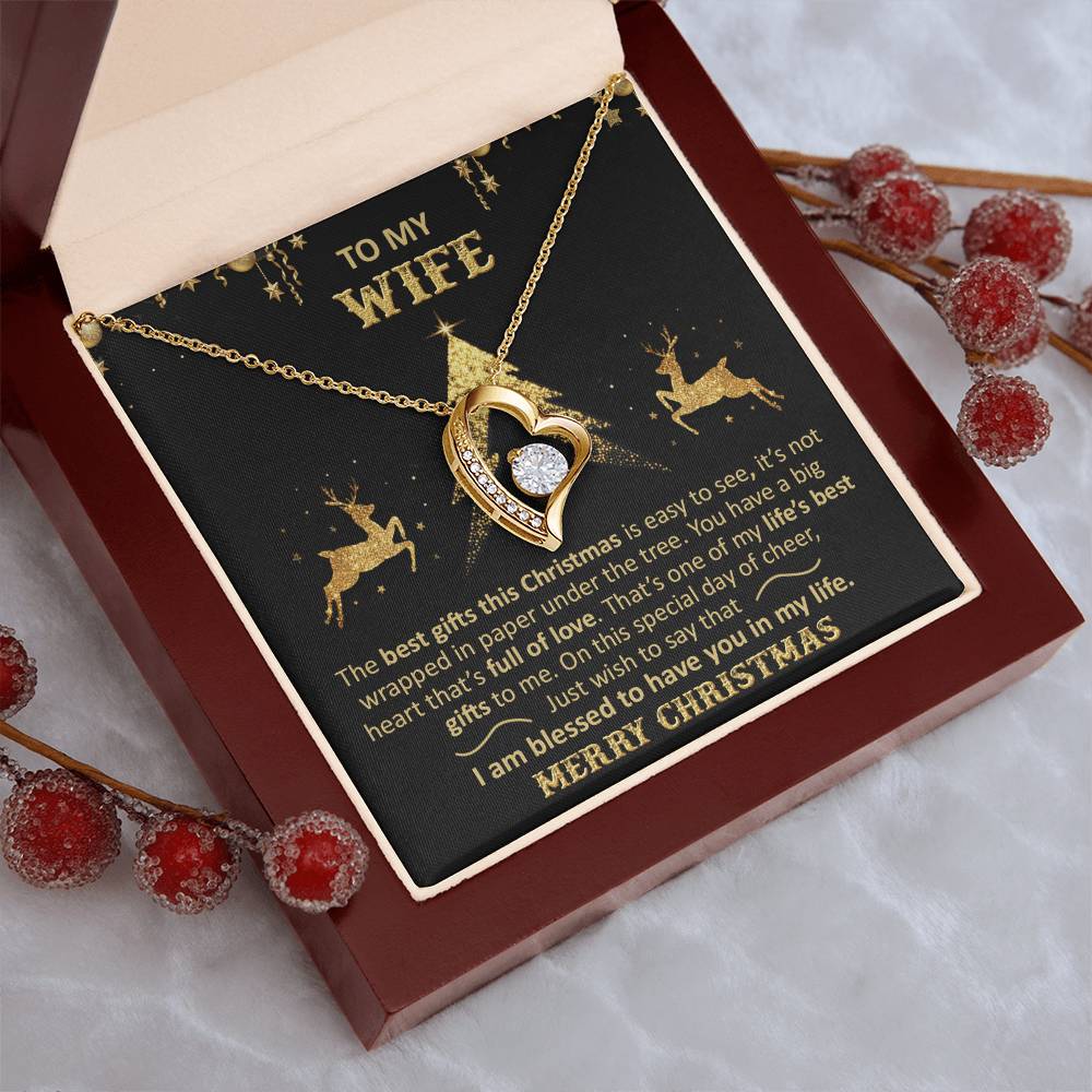 To My Wife Christmas Forever Love Necklace