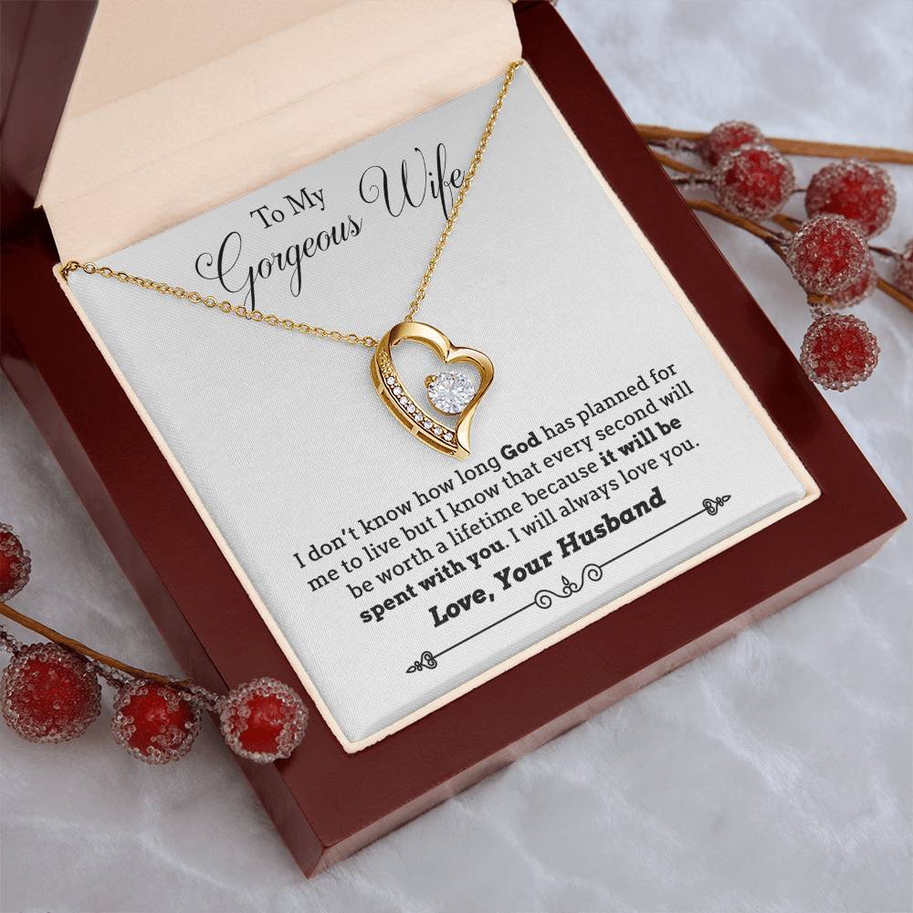 To My Wife Lifetime Spent With You Necklace With Message Card 1 Forever Love Necklace