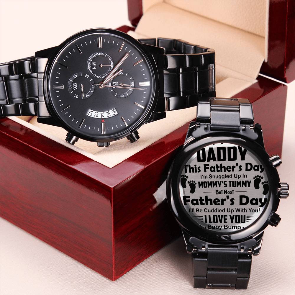 Daddy I Will Cuddled Up With You Engraving Chronograph Watch