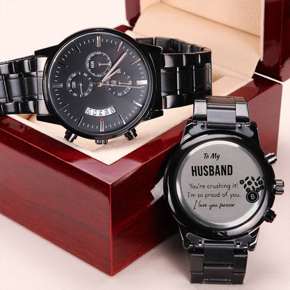 Crypto Husband Watch Gift Engraving Chronograph Watch