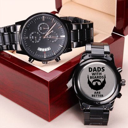 Dads With Beards Engraving Chronograph Watch