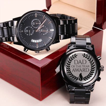Dad Of The Year Wrist Watch Engraving Chronograph Watch