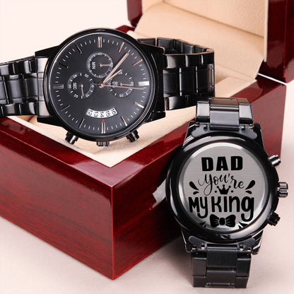 Dad You Are My King Engraving Chronograph Watch
