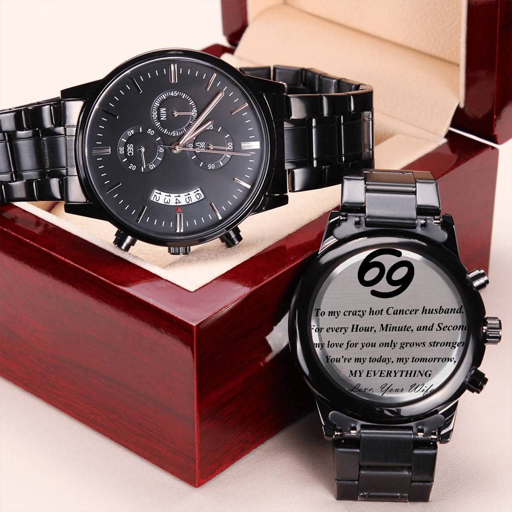 Cancer Husband Stainless Steel Watch Engraving Chronograph Watch