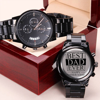 Best Dad Ever - Happy Father's Day Engraving Chronograph Watch