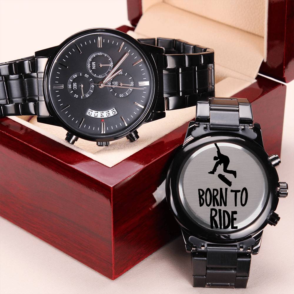 Born To Ride Engraving Chronograph Watch