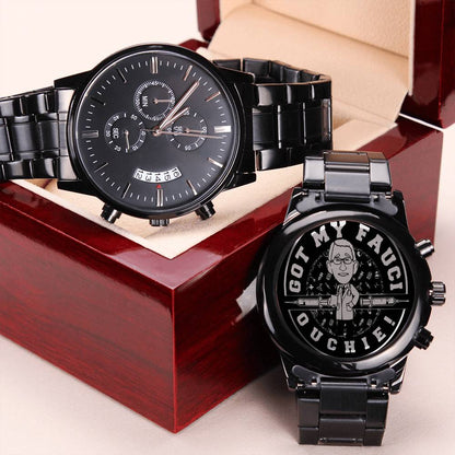Funny Dad Watch I Got My Fauci Ouchie Watch We Will Never Forget Laughable Gift For Him Limited Edition Engraving Chronograph Watch