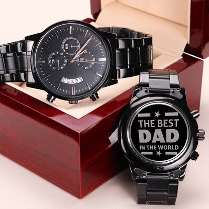 Fathers Day Special Gifts - The Best Dad In The World Engraving Chronograph Watch