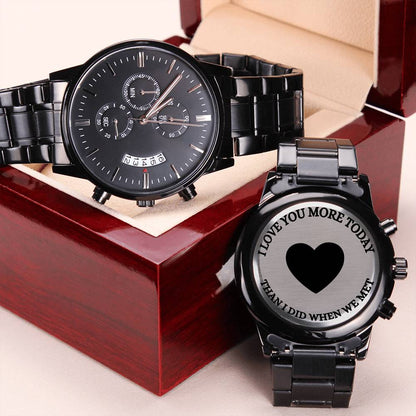 Watch Engraved Stainless Steel Customizable For Husband Boyfriend Lover Engraving Chronograph Watch