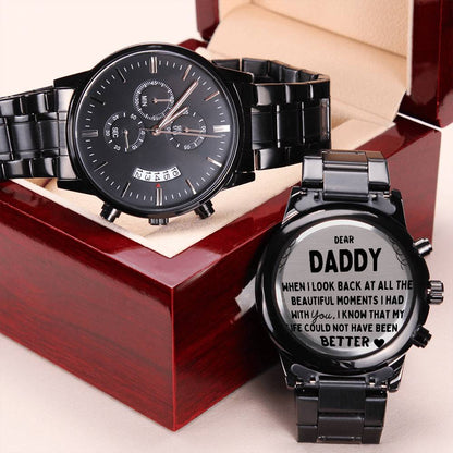 Dear Daddy Premium Watch For Father Day 1 Engraving Chronograph Watch