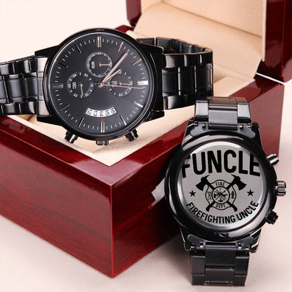 Funcle Firefighting Uncle Gift Engraved Watch Engraving Chronograph Watch