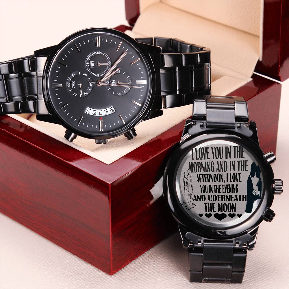 Engraved Watch Design For Husband 1 Engraving Chronograph Watch