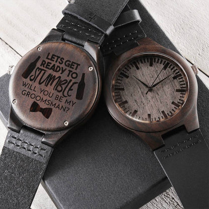 For Groomsman Engraved Wooden Watch