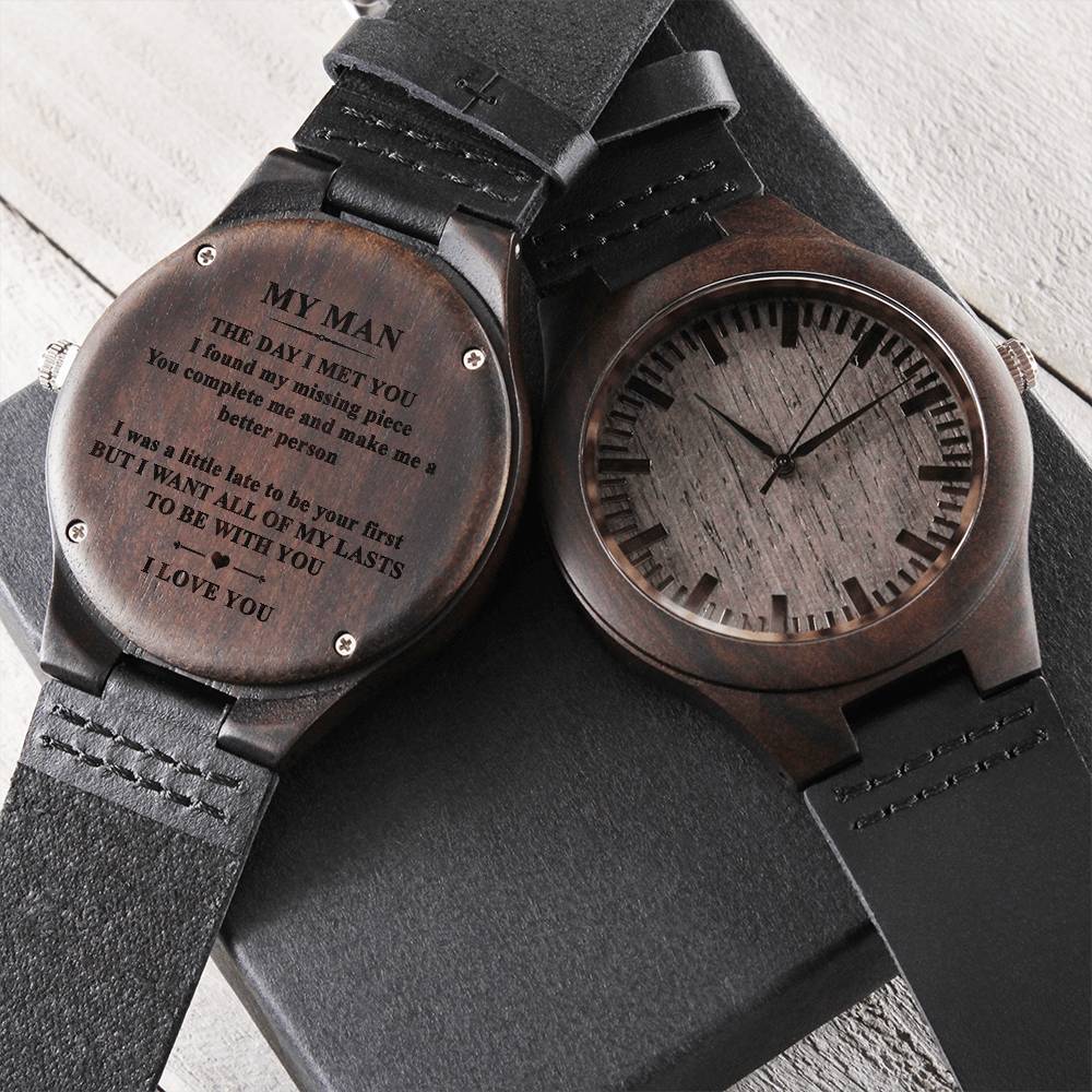 Wooden Watch For My Man To My Man Gift Husband Boyfriend Gift Engraved Wooden Watch