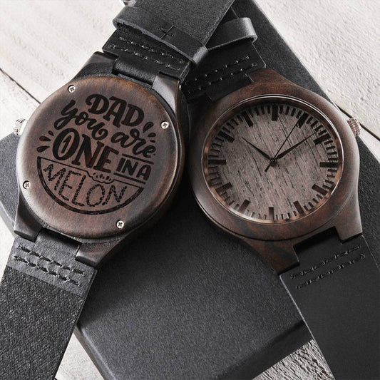 Gift For Dad You Are One In A Melon Funny Watch For Father To My King Grandpa Papa Watch Persona Engraved Wooden Watch