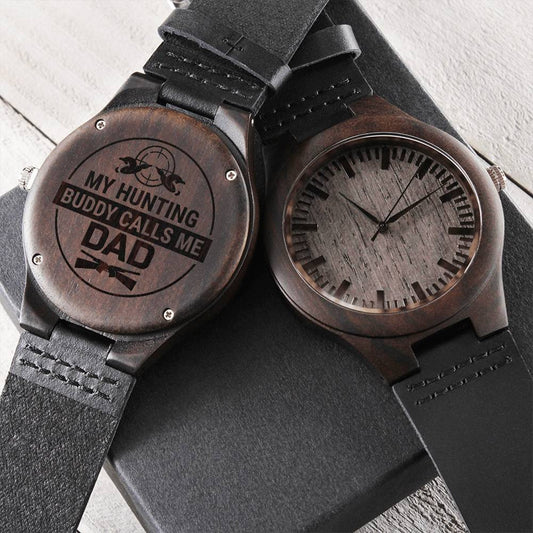 Daddy's Hunting Buddy - Gift For Dad On Father’S Day Father’S Day Gift For Dad Dad Watch - Best Bucking Dad Men's Watc1 Engraved Wooden Watch