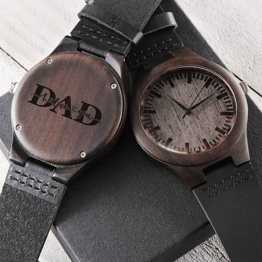 Engraved Watch Gift For Dad Father's Day Gift For Daddy Father Gift From Daughter And Son Dad I Love You Daddy Watch N Engraved Wooden Watch