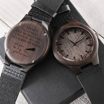 For Groomsman1 Engraved Wooden Watch