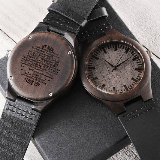 Gift For Husband You're My Inspiration Engraved Wooden Watch
