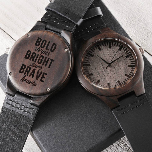 Gift For Him Engraved Wooden Watch