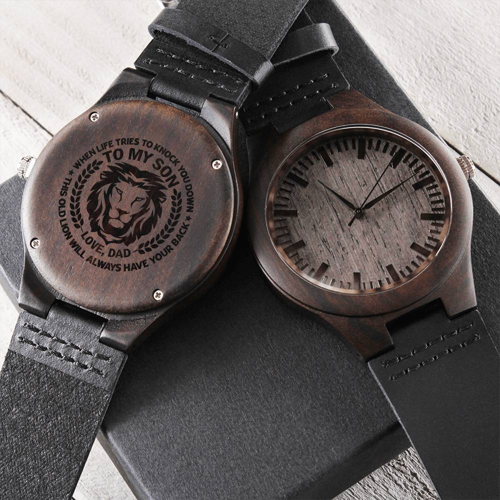 Father's Day Watch - Happy Fathers Day To My Awesome Dad - To My Love Son Birthday Gift - Love Dad Engraved Watch For Engraved Wooden Watch