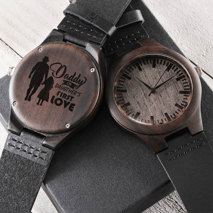 Daddy Is My Bestie - Personalized Gift For Dad Gift For Dad On Father's Day Dad Watch Thank You Dad Unique Dad Gift Da Engraved Wooden Watch