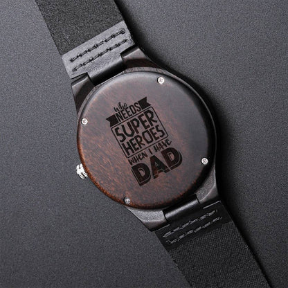 Engraved Watch Gift For Dad Father's Day Gift For Daddy Birthday Gift For Dad Engraved Watch For Him Father Gift From 4 Engraved Wooden Watch
