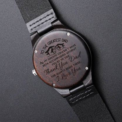 For Dad To The Greatest Dad Gift Watch Gift From Son Gift From Daughter Father's Day Gift Watch Engraved Wooden Watch