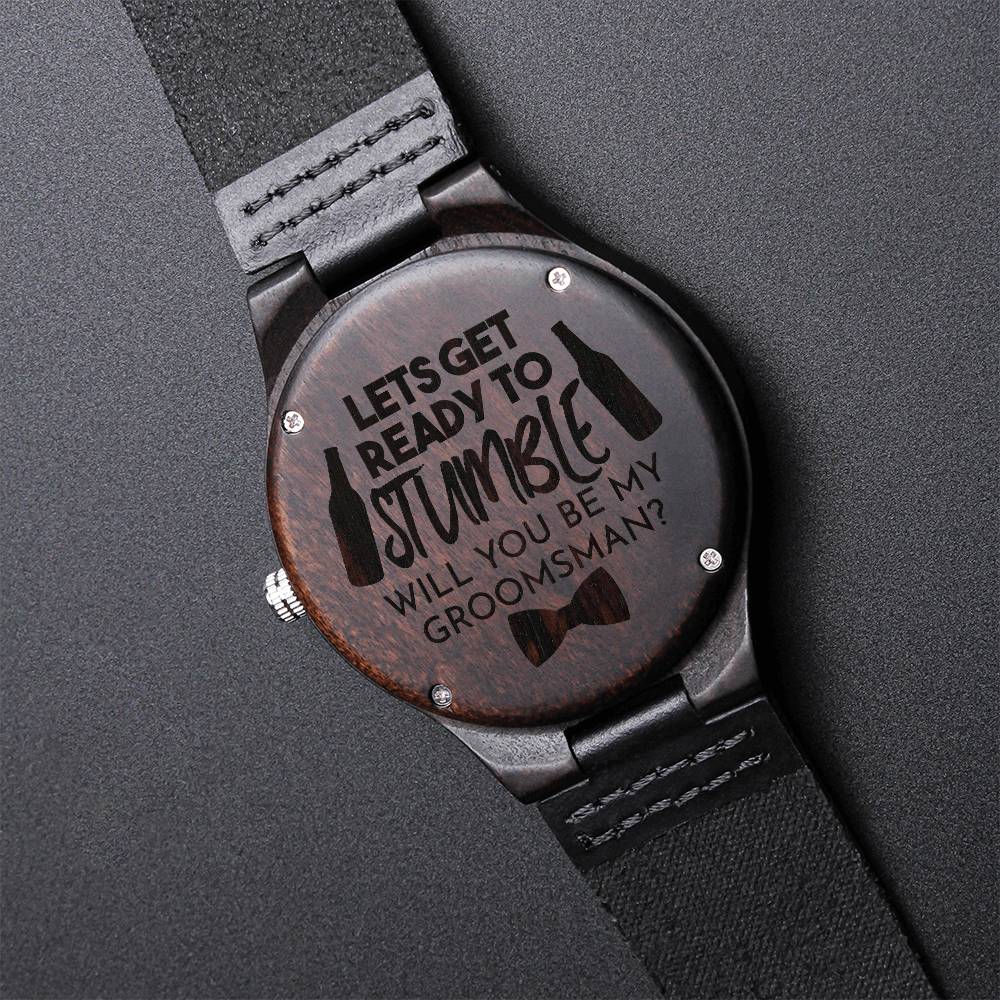 For Groomsman Engraved Wooden Watch