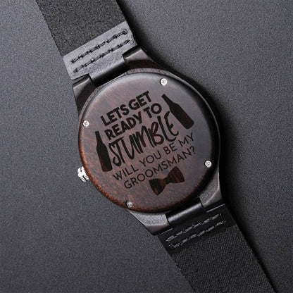 For Groomsman Engraved Wooden Watch