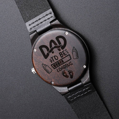 Dad To Be Loading Wood Watch First Time Dad Gift To Daddy From The Bump New Dad Gift Engraved Wooden Watch