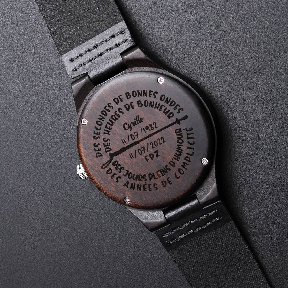 Cyrille's Customized Wood Watch Engraved Wooden Watch