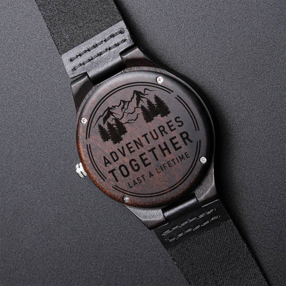 Adventures Together - Engraved Wooden Watch