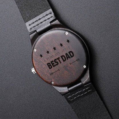 Fathers Day Gifts For Dad - Gift For Husband - Wristwatch Daddy Father's Day Gift From Kids Daughter - Watch Birthday 1 Engraved Wooden Watch