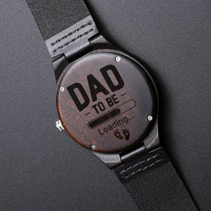 Dad To Be Gift For Husband First Time Dad Gift To Daddy From The Bump Expecting Dad Gift Engraved Wooden Watch